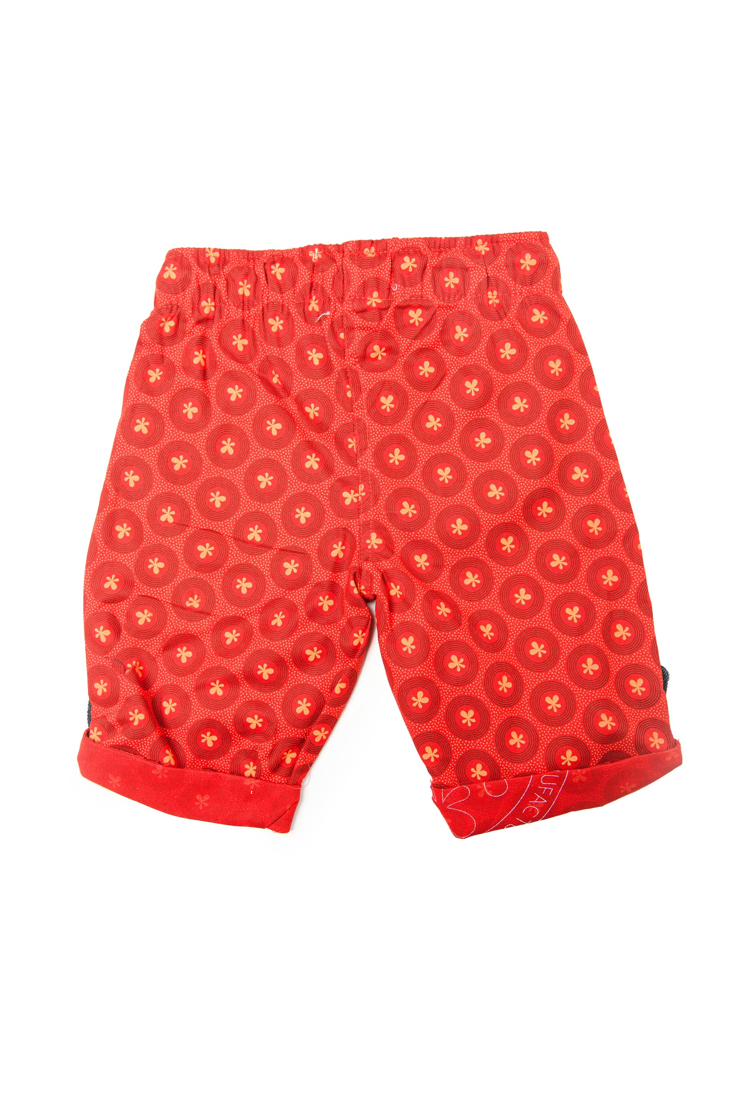 Kiddies Unisex Goodbye Malaria Shweshwe Shorts with Denim Detail