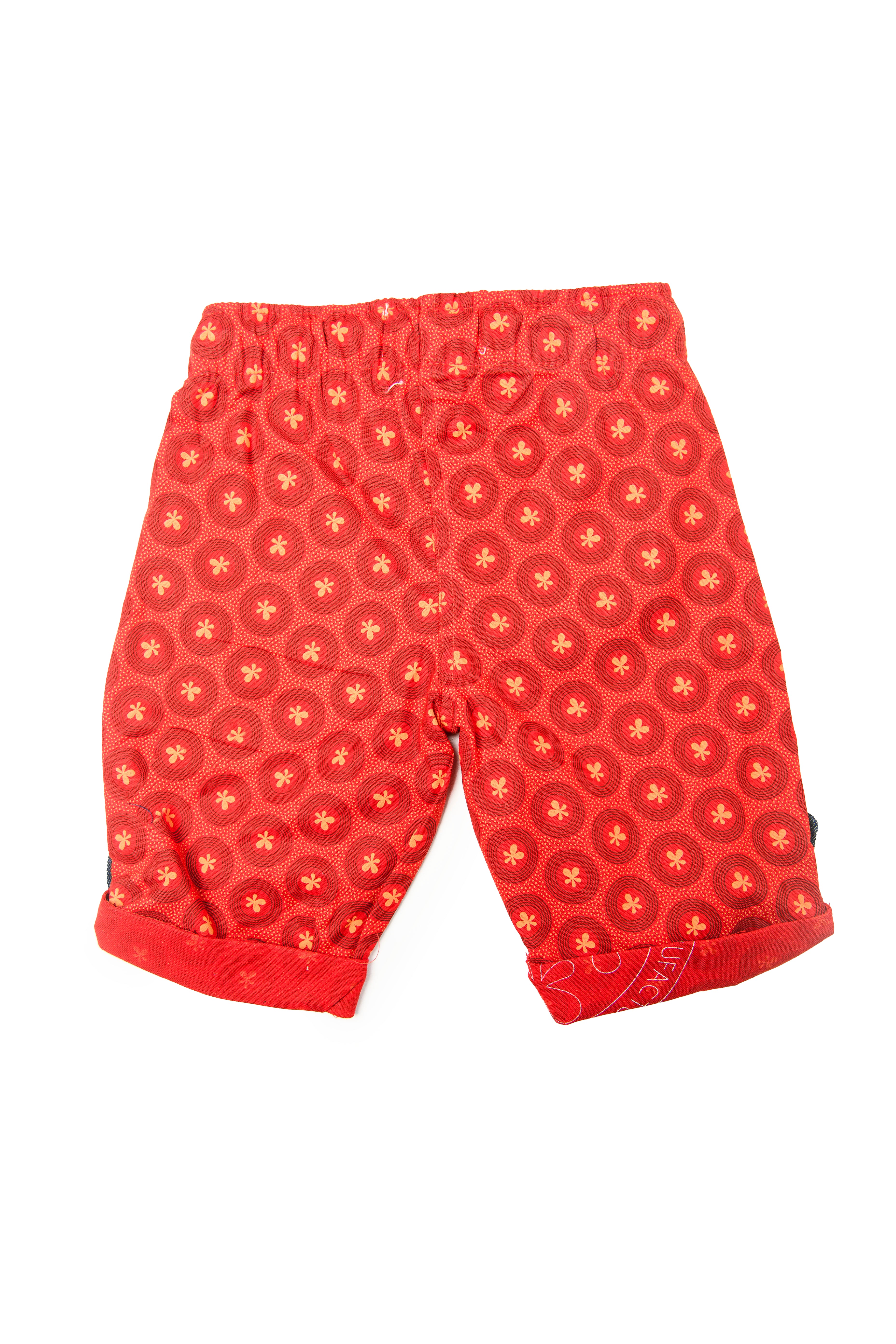 Kiddies Unisex Goodbye Malaria Shweshwe Shorts with Denim Detail