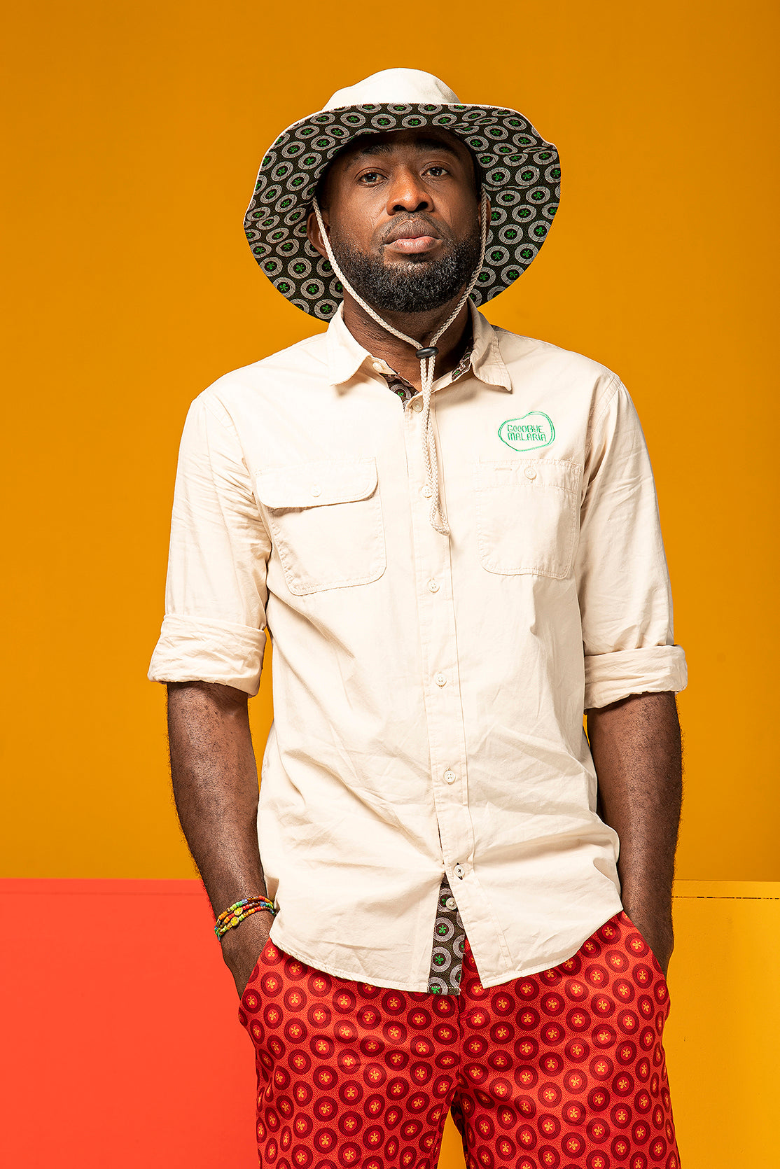 Adults Unisex Bush Hat with Shweshwe Detail