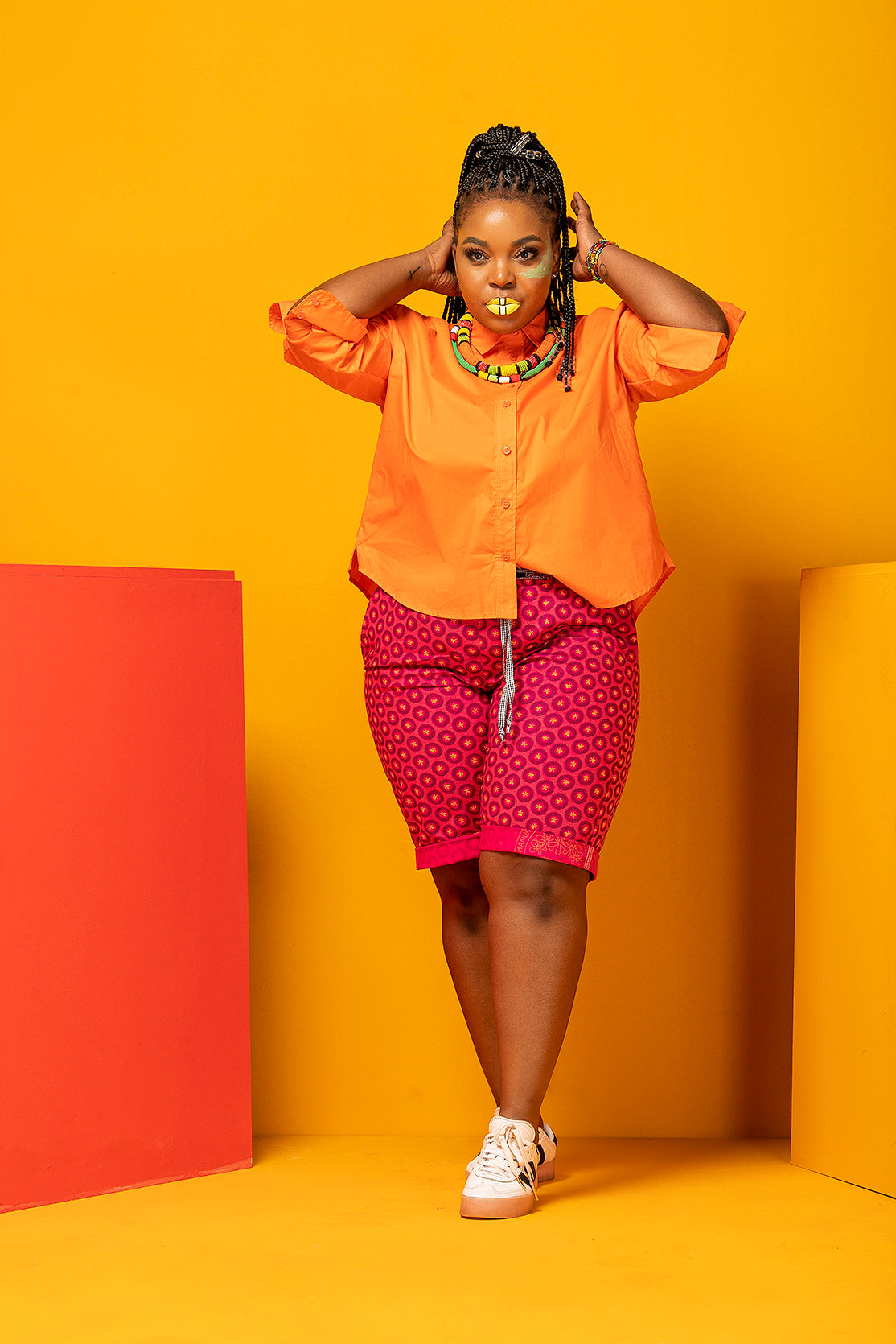 Adults Unisex Goodbye Malaria Shweshwe Shorts