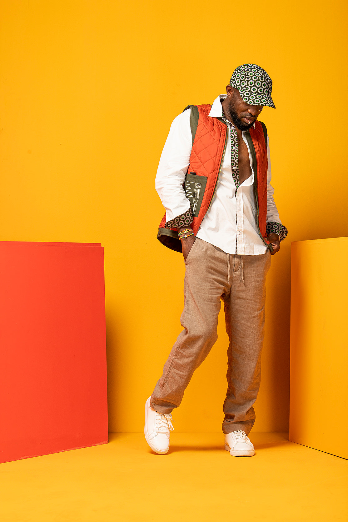 Adults Cap in Shweshwe Fabric