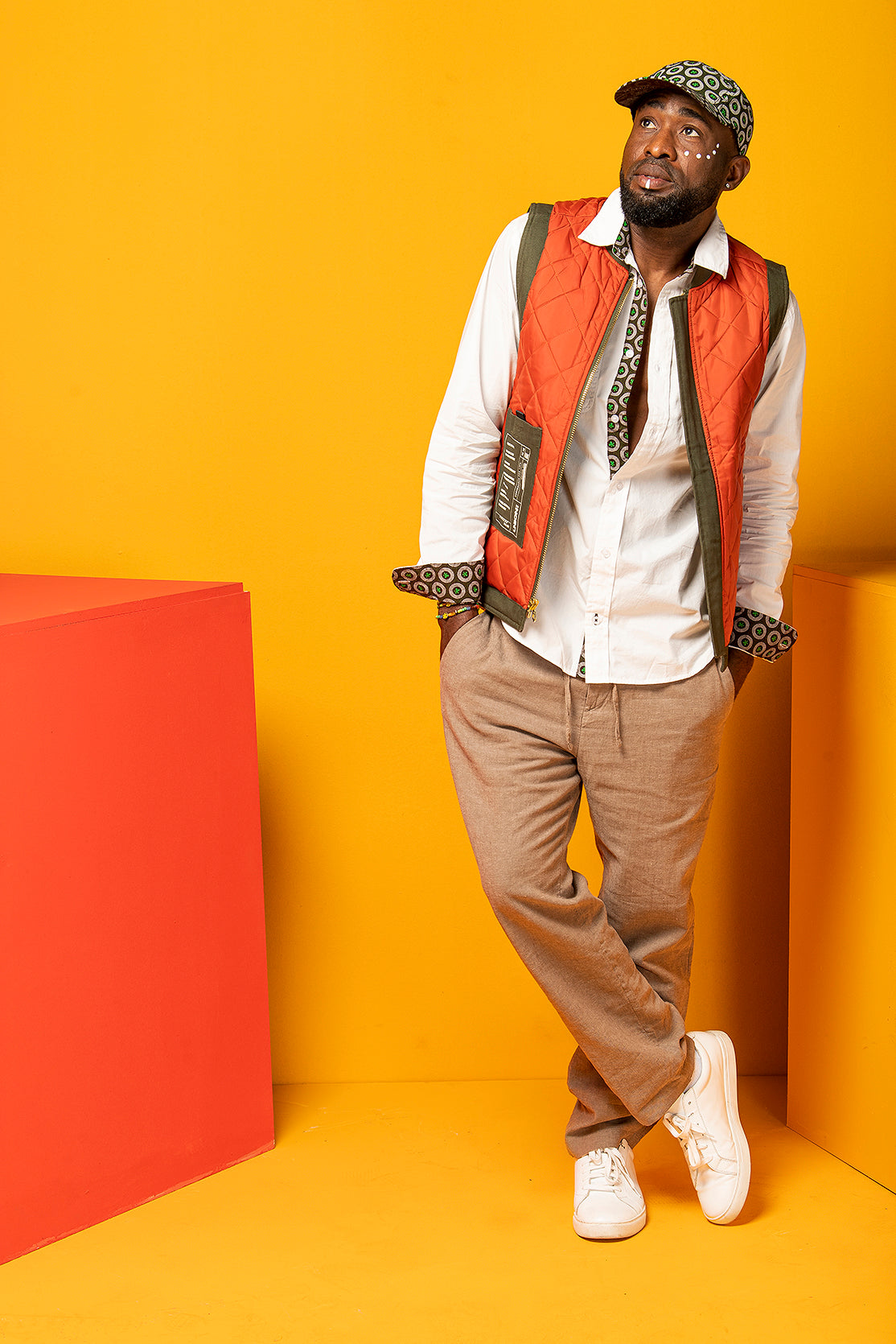 Adults Cap in Shweshwe Fabric