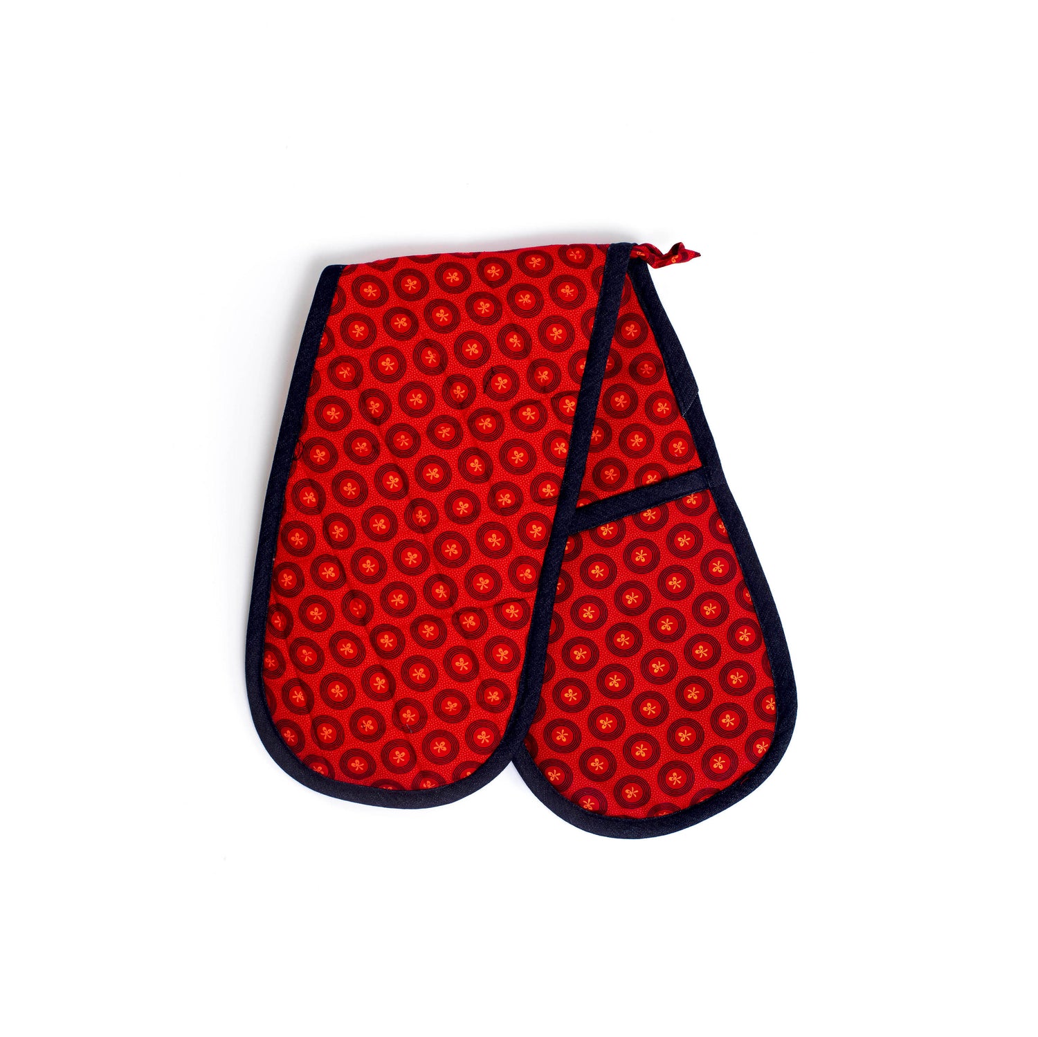 Oven Gloves in Shweshwe Fabric Red