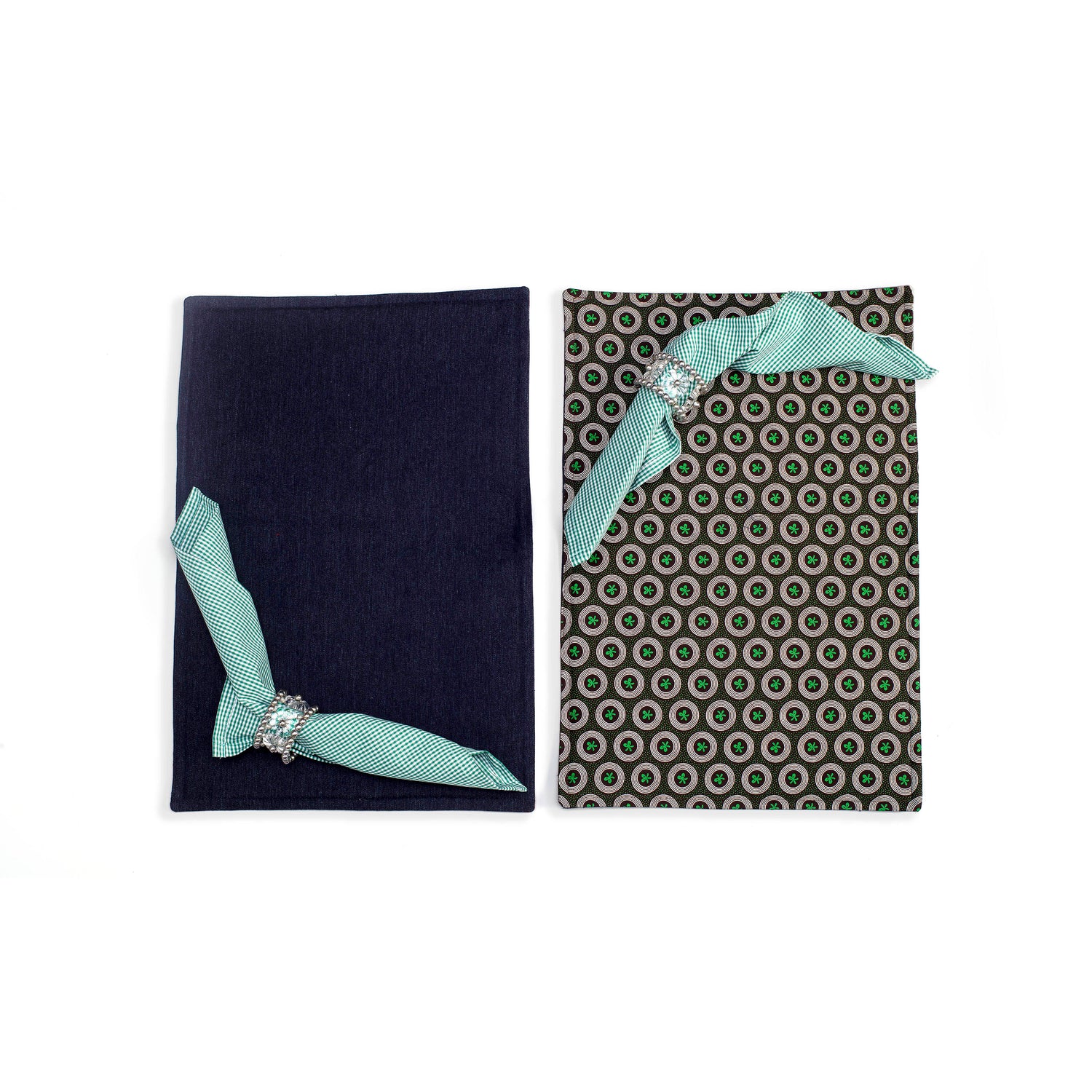 Shweshwe Placemats and Serviettes Brown