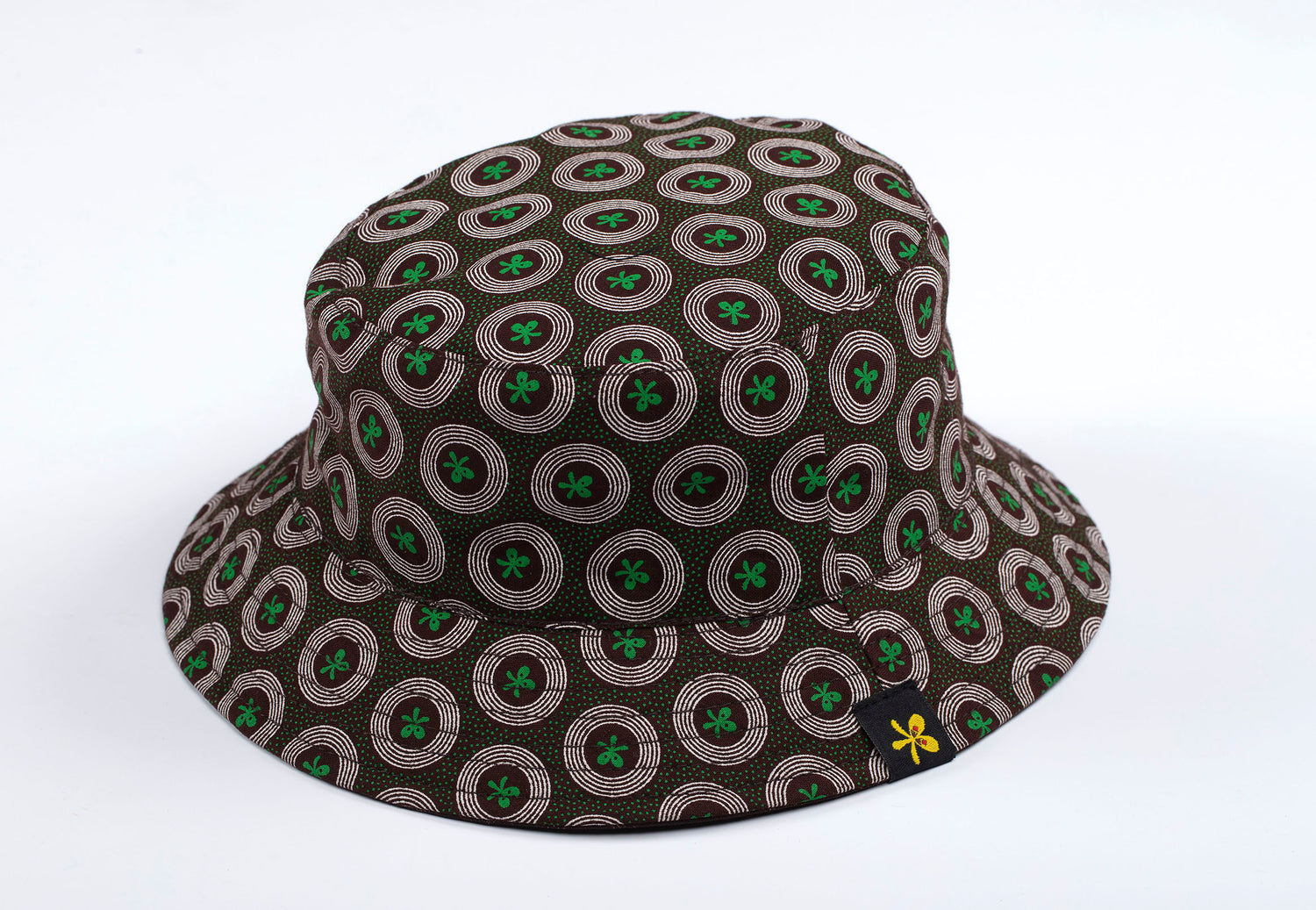 Adults Shweshwe Bucket Hat Brown