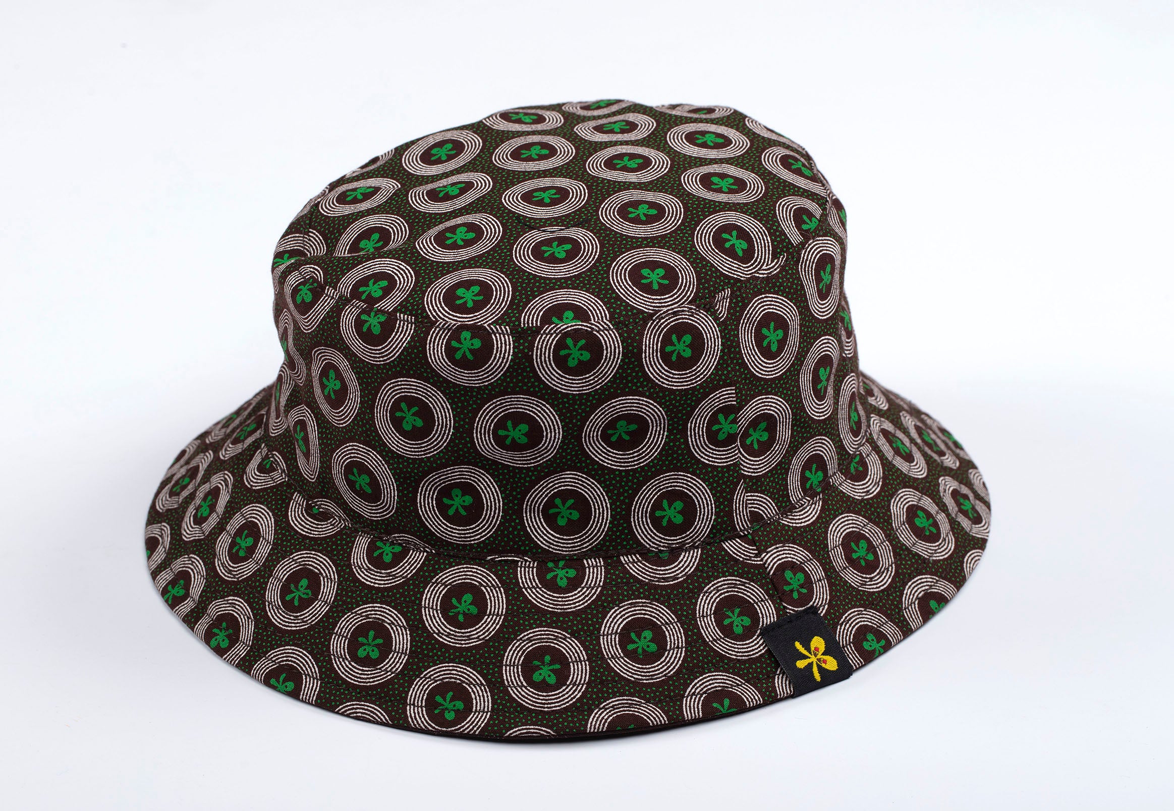 Adults Shweshwe Bucket Hat Brown