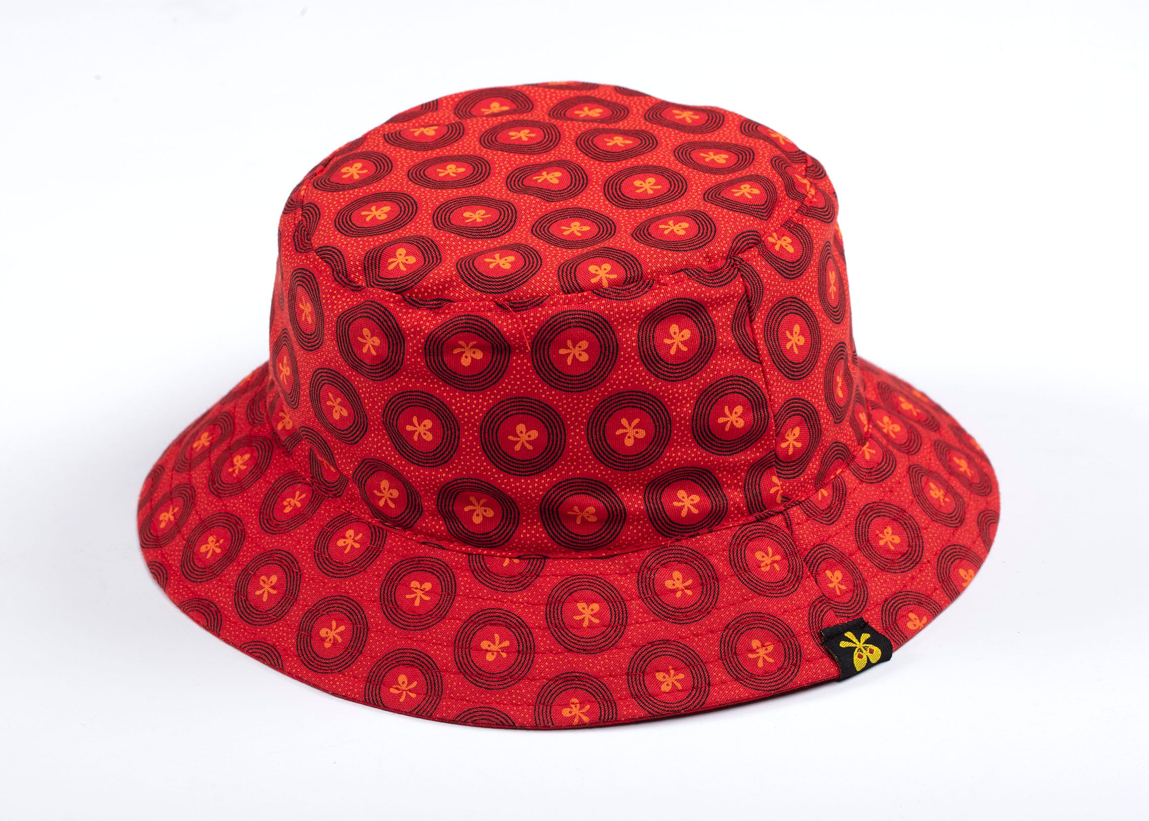 Adults Shweshwe Bucket Hat Red