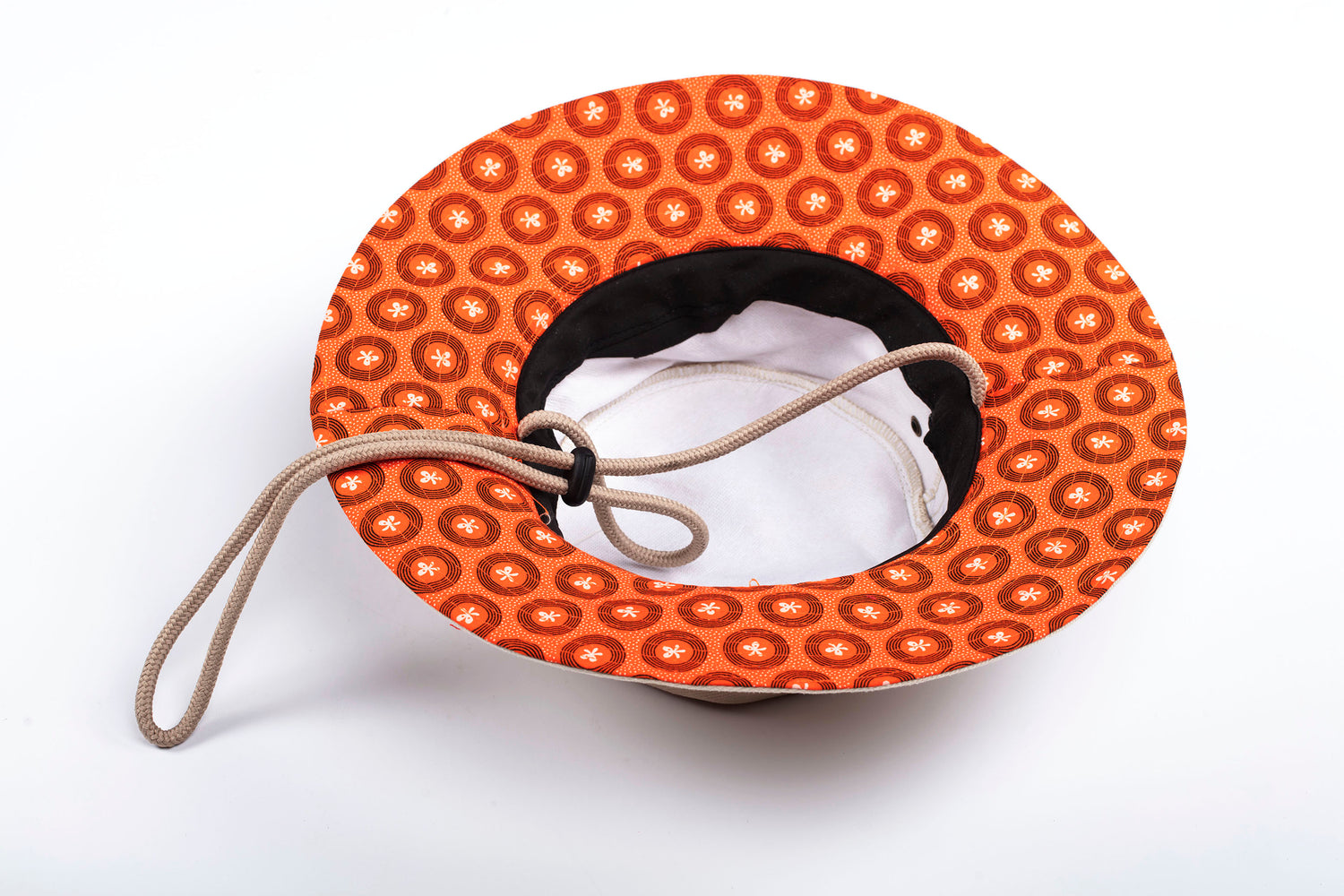 Adults Shweshwe Bush Hat Orange