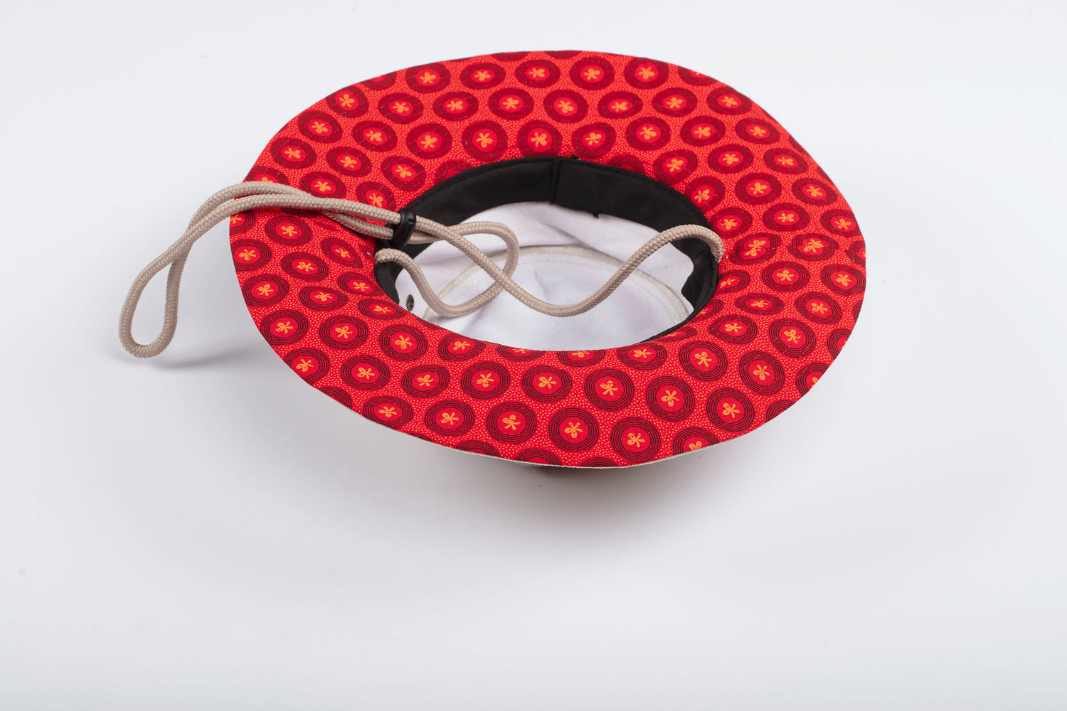 Adults Shweshwe Bush Hat Red