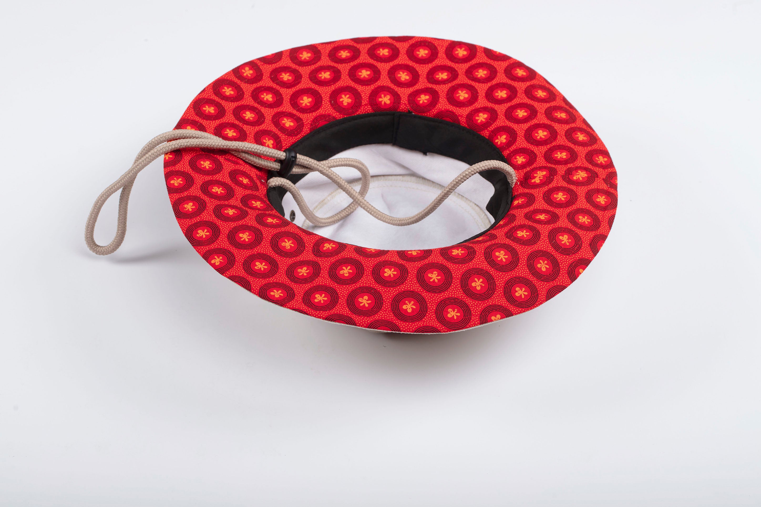 Adults Shweshwe Bush Hat Red