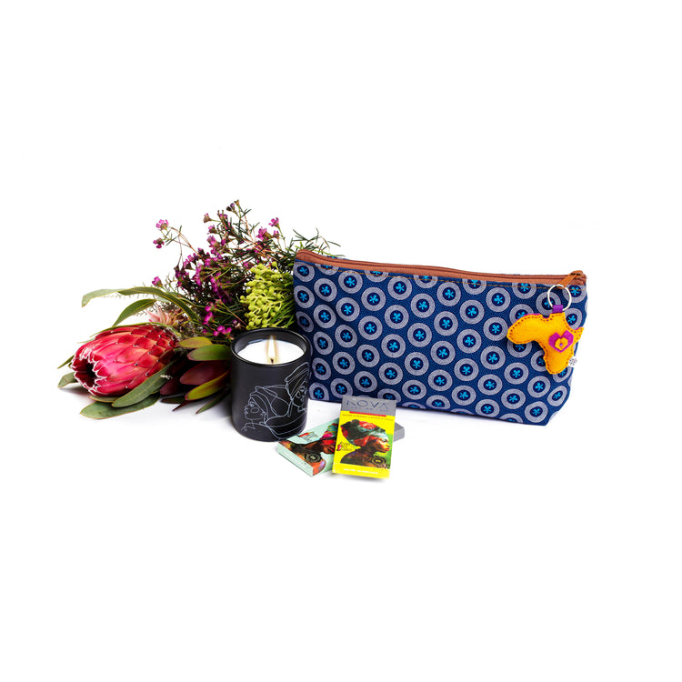 Large Shweshwe Cosmetic Gift Idea Blue