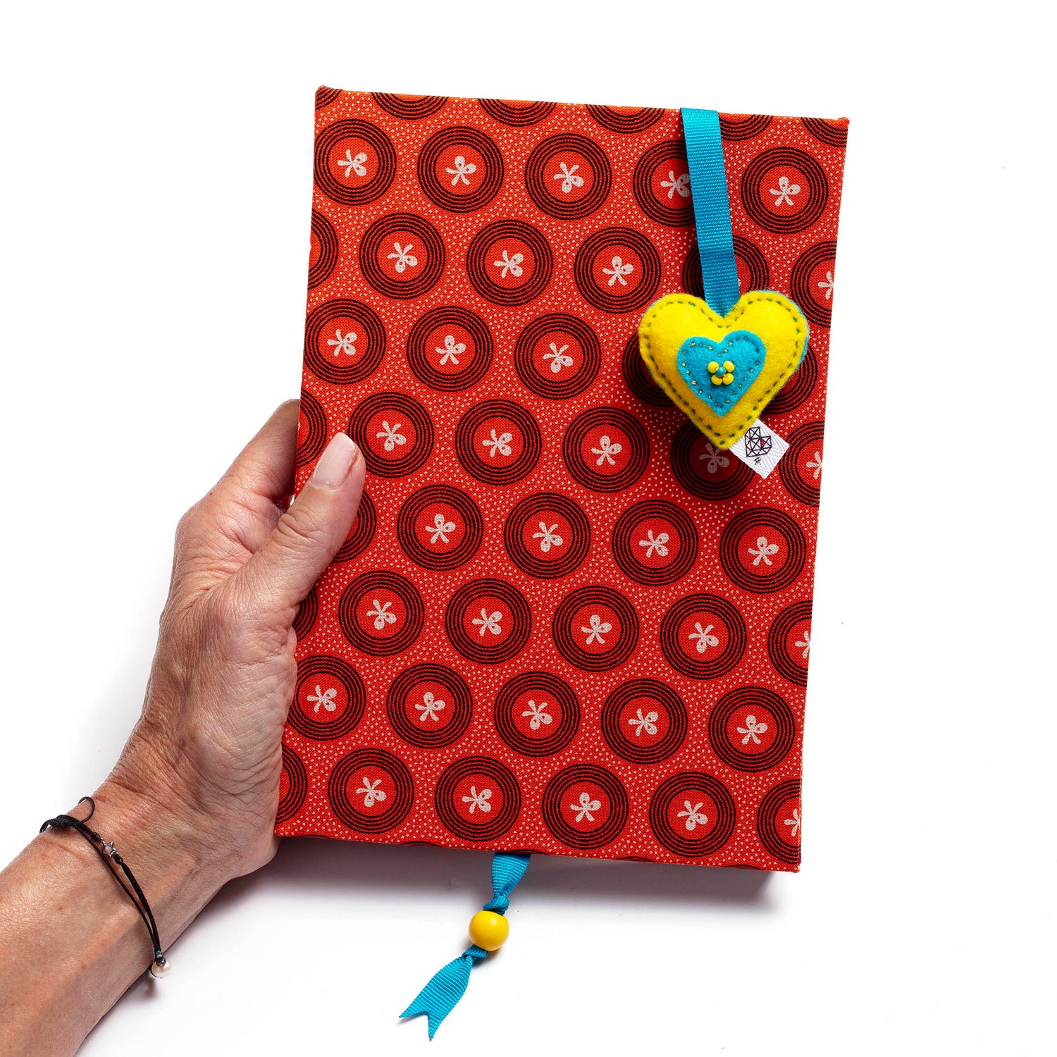 Felt Bookmark Yellow Heart on Journal