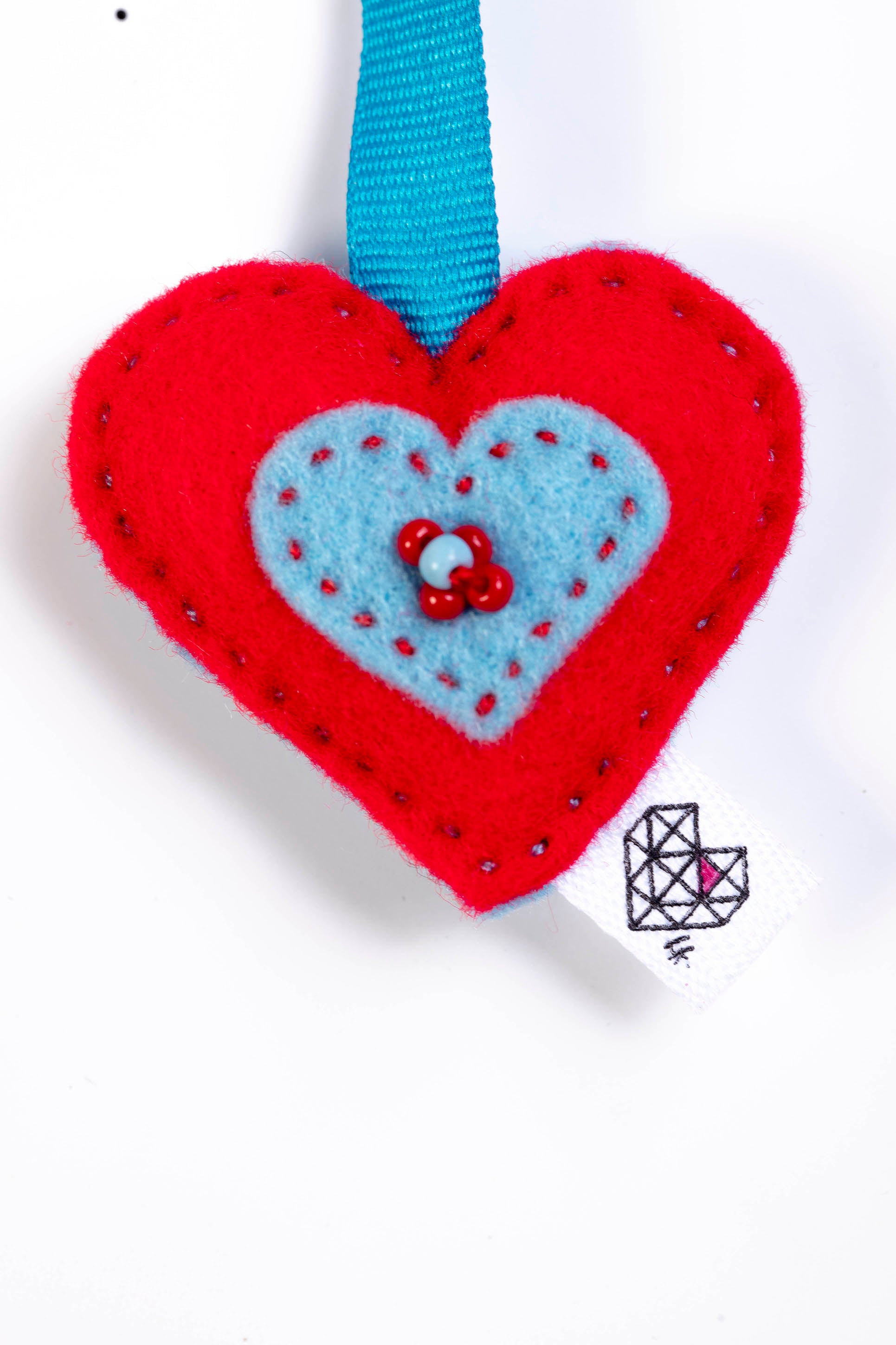 Felt Bookmark Red Heart