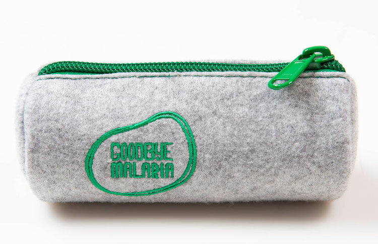 Pencil Case in Felt Light Grey Closed