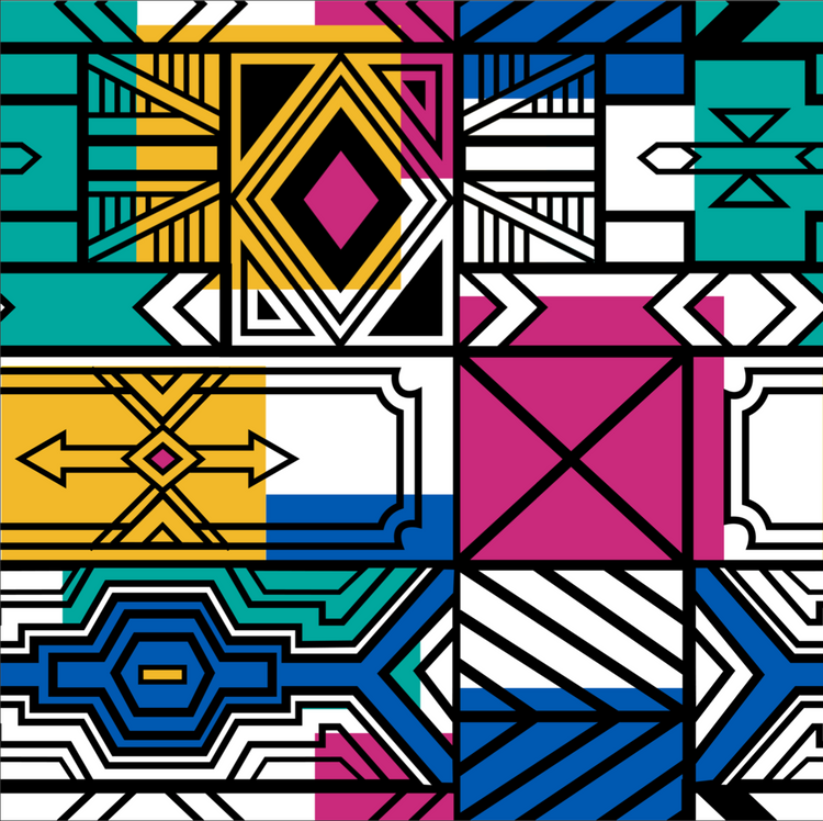 Suitcase Slipcover Ndebele Print