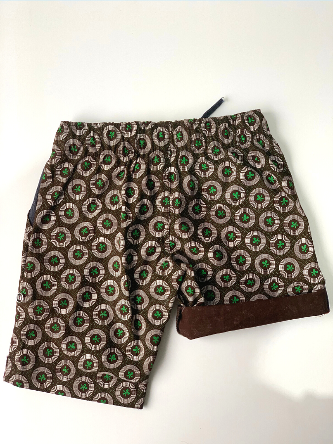 Kiddies Shweshwe Shorts with Denim Detail Back