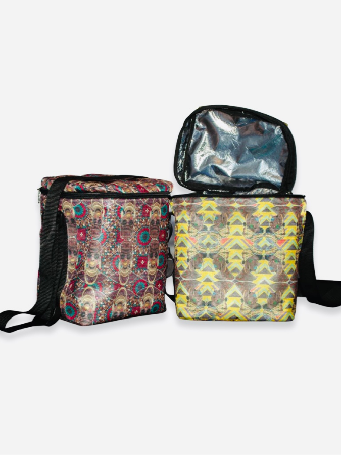 Recycled Cooler Bag Purple & Yellow