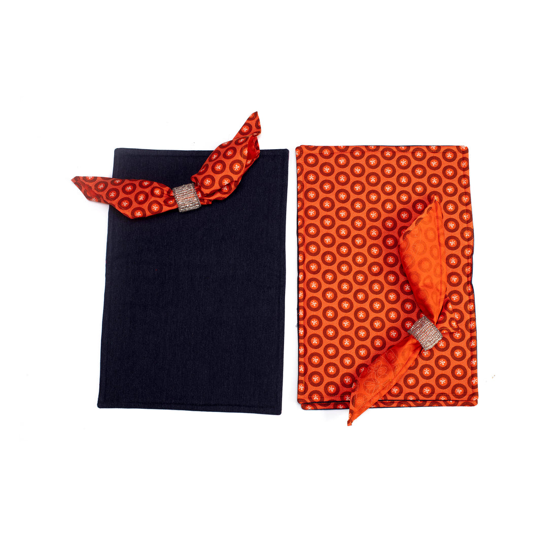 Shweshwe Placemats and Serviettes Orange