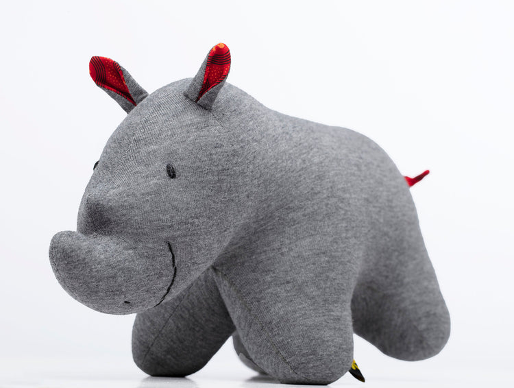 Shweshwe Animal Toys Rhino Front Left