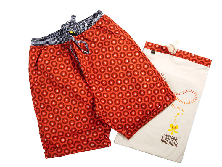 Adults Shweshwe Shorts Orange