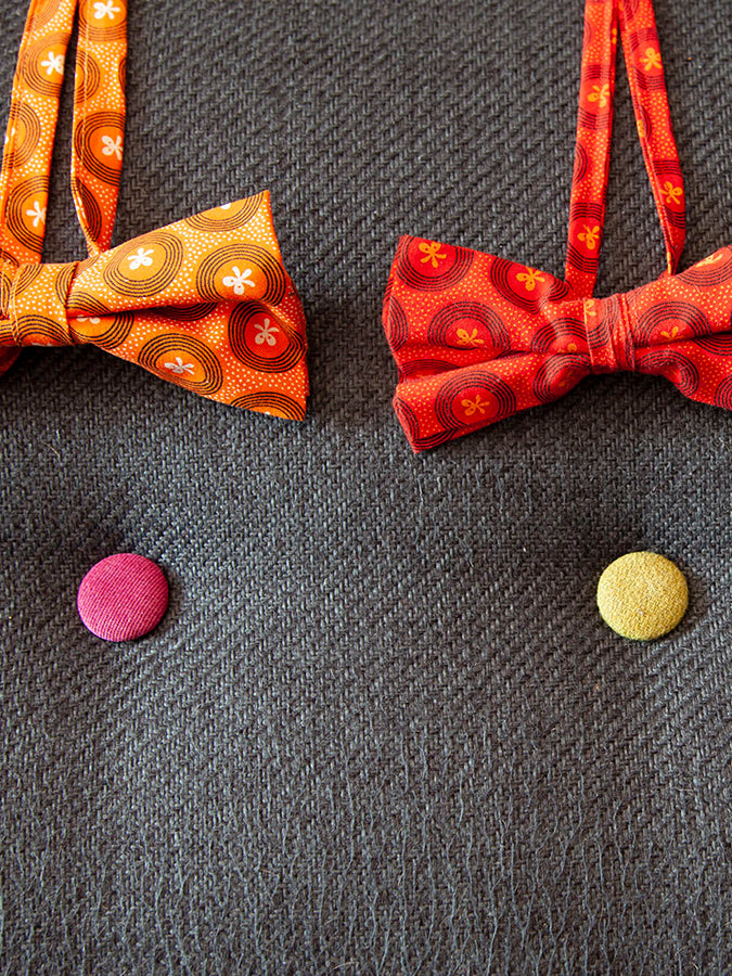 Bow Ties Shweshwe Orange & Red