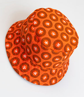 Kiddies Shweshwe Bucket Hat Orange