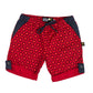 Kiddies Shweshwe Shorts with Denim Detail Red
